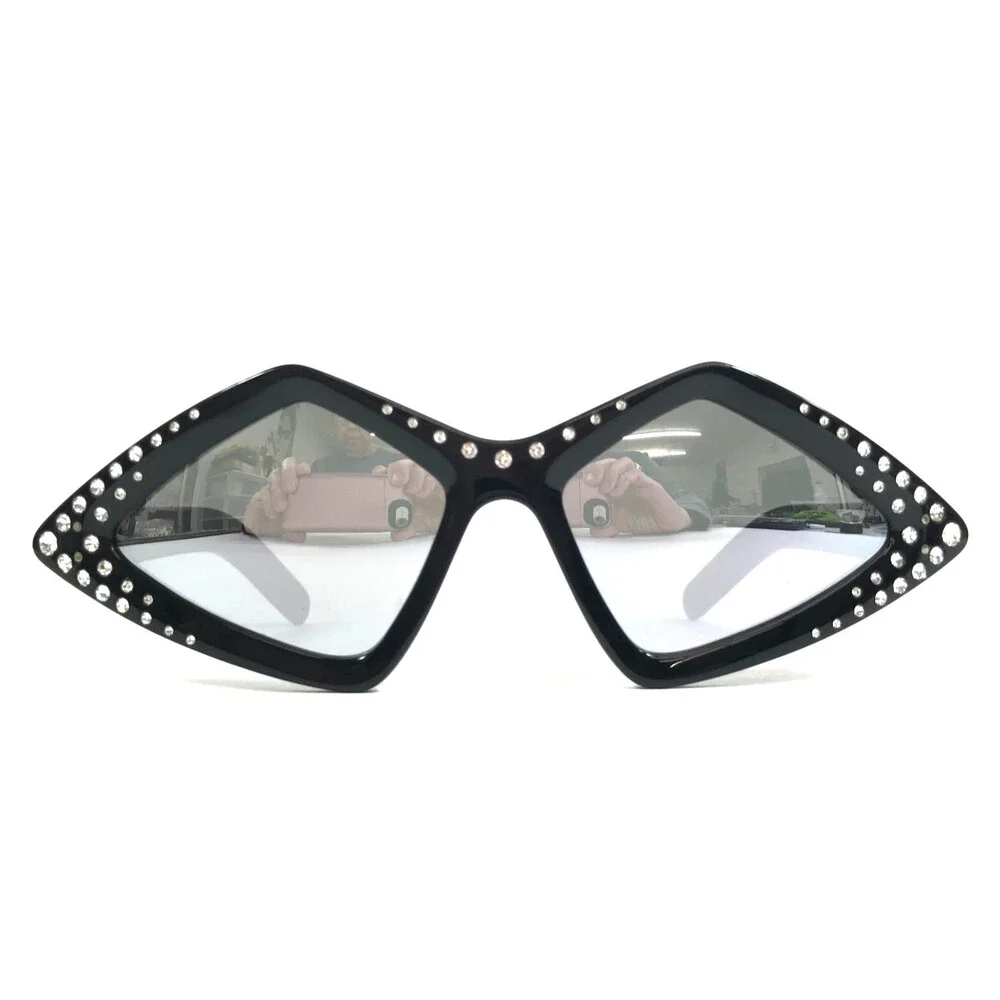Gucci Sunglasses GG0496S 004 Black Crystal Frames Gray Lenses Hollywood Forever